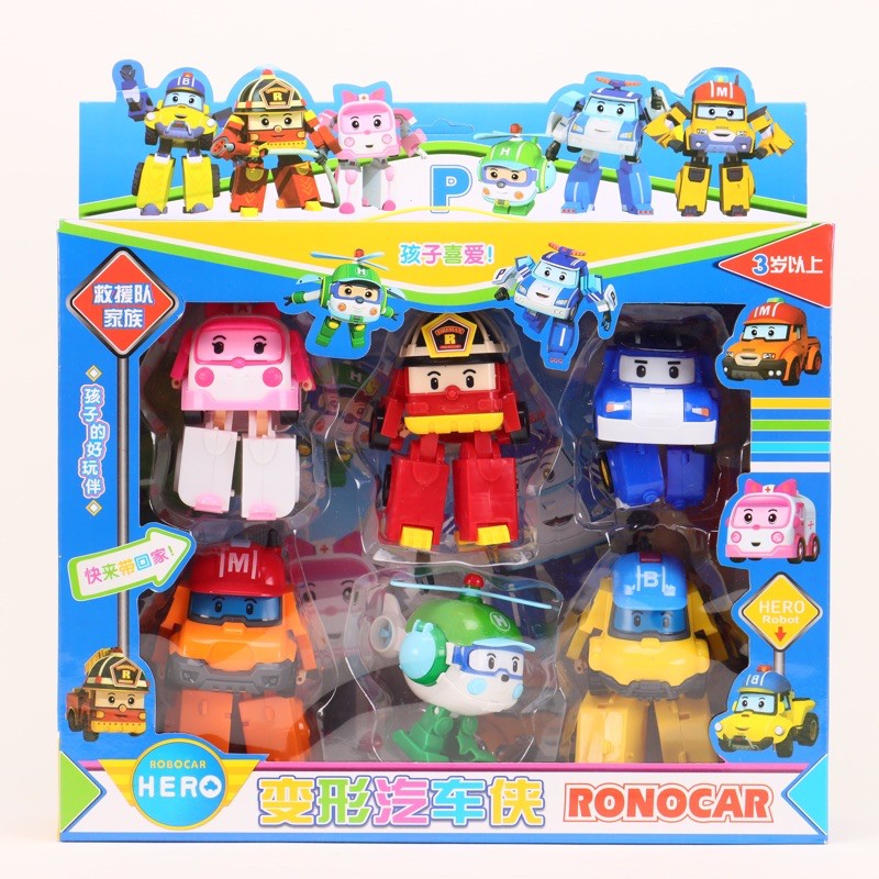 🔥HOTTOYS🔥Poli Car Lego Mô Hình Đồ Chơi Lắp Ráp Thú Cưng Biến Đổi Thành Phương Tiện Giao Thông-Lego Robot