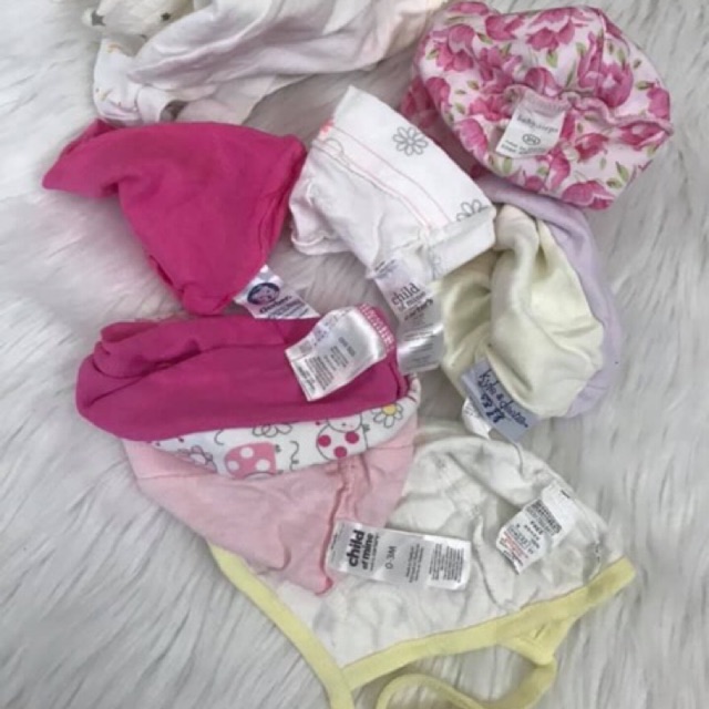 Set nón sơ sinh bé gái