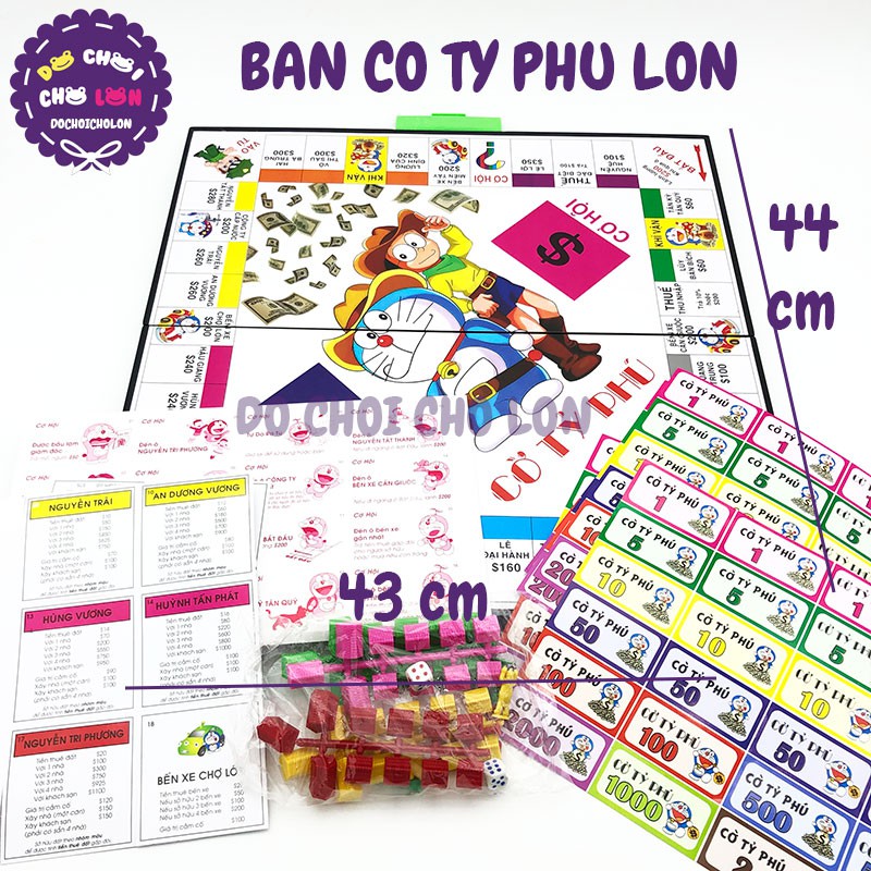 Bộ đồ chơi bàn cờ Tỷ Phú LỚN bằng nhựa SIZE 44 x 43 cm