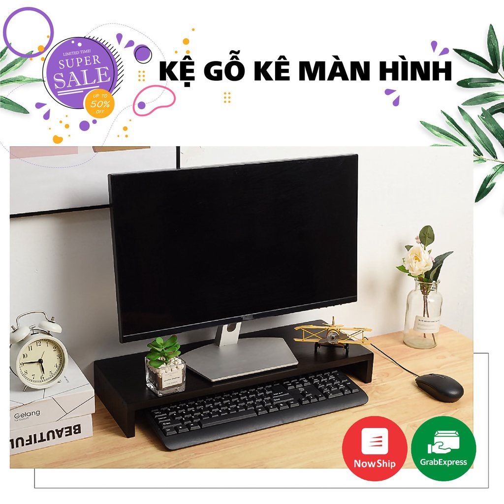 Kệ gỗ để màn hình máy tính,lap top cho bàn làm việc AAAStore68 decor
