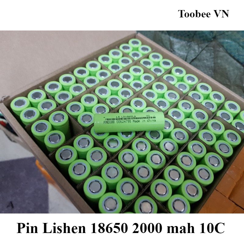 Pin 18650 dòng xả cao Lishen xanh 2000mah 10c (hàng mới). pin máy công cụ, máy bay