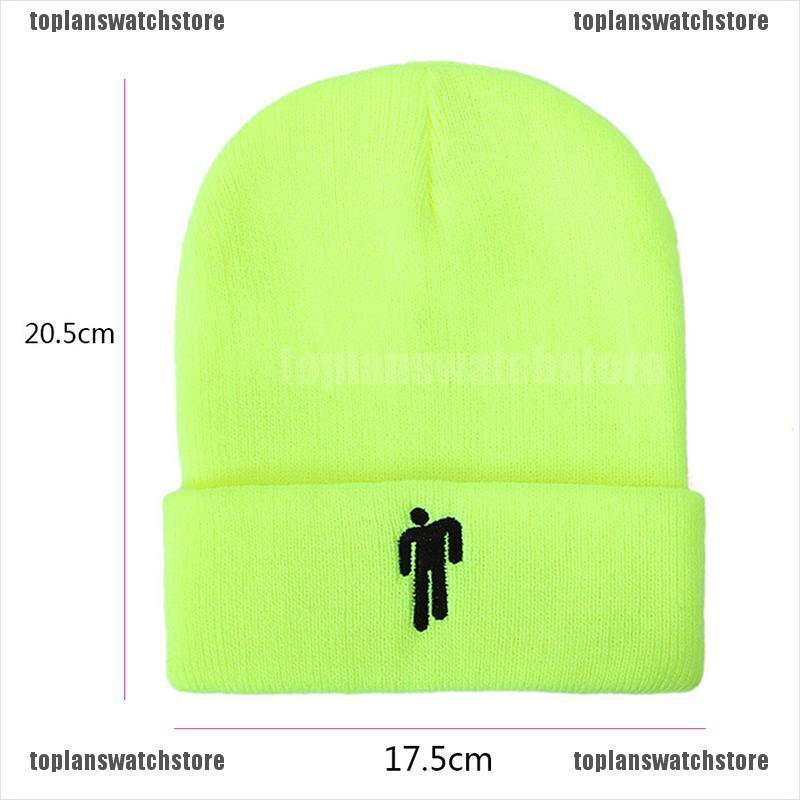 Mũ Beanie Dệt Kim Thêu Hình Billie Eilish Giữ Ấm Mùa Đông