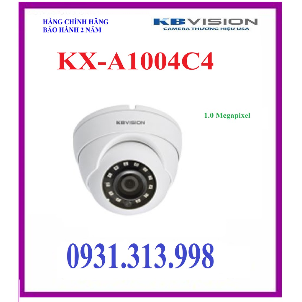 Camera Dome HDCVI hồng ngoại 1.0 Megapixel KBVISION KX-A1004C4