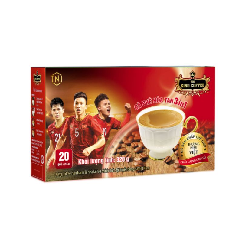 Cà phê hòa tan KING COFFEE 3IN1 - Hộp 20 gói x 16 g (320 g)