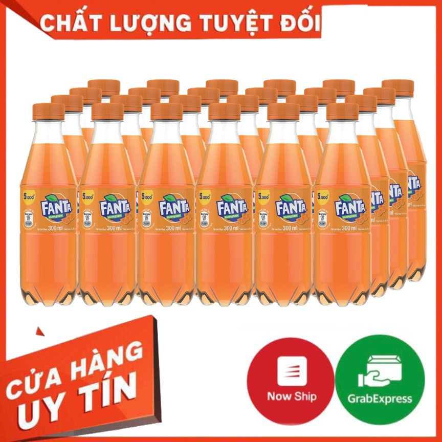 Thùng 24 chai nước ngọt Fanta hương cam 300ml - Vị cam siêu ngon - Hương trái cây cực sảng khoái