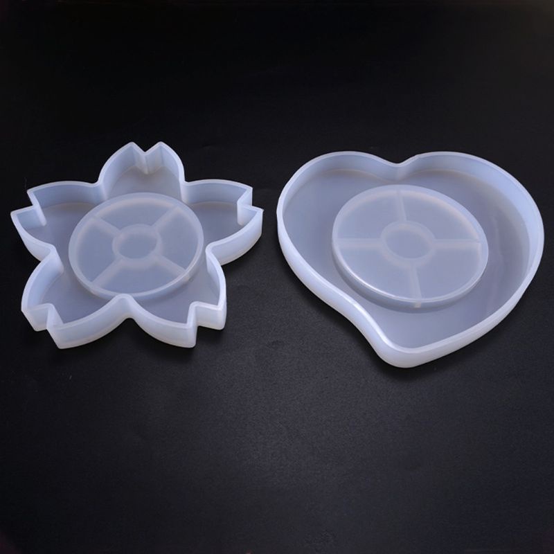 Sa Khuôn Silicon Làm Đồ Trang Sức Tạo Hình Hoa Trái Tim 3D DIY