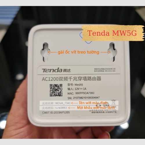 Wifi Mesh Tenda MW5G Cổng WAN LAN 1GB, Phủ Sóng Lên Đến 300m2