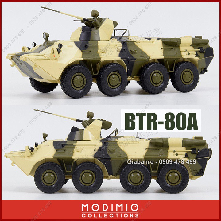Mô Hình Xe Thiết Giáp Chở Quân Bánh Hơi BTR 80A - Tỉ Lệ 1:43 – Camo Rằn Ri - 4334.5