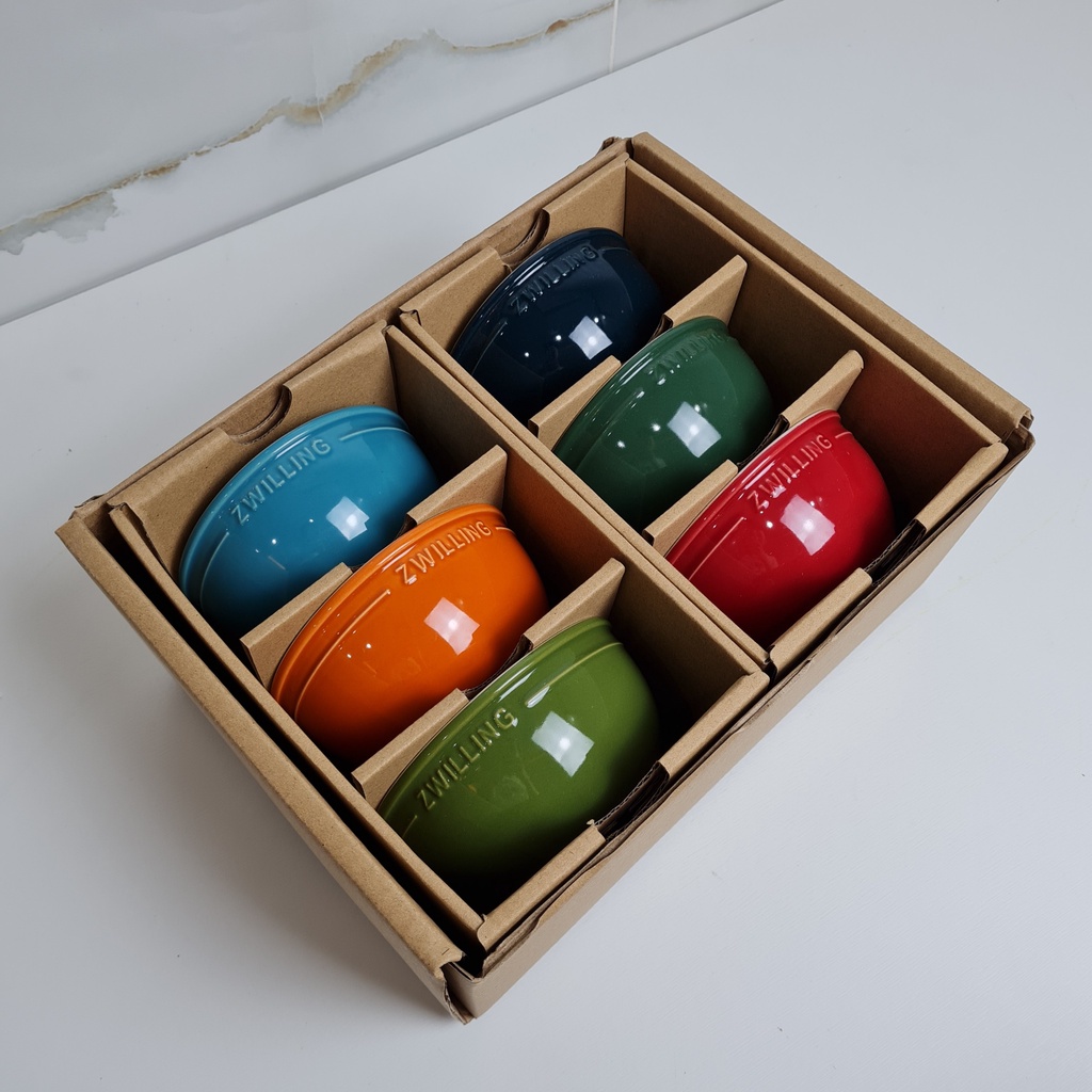 Set 6 chén Zwilling gốm sứ chất lượng cao 4.75" -STAUB Ceramique 6 Piece Ceramic Bowl Set, Mixed Colours