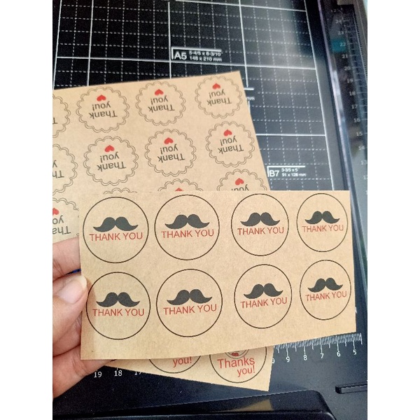 Set 10 sticker '' Thank you '' giấy kraft cắt sẵn