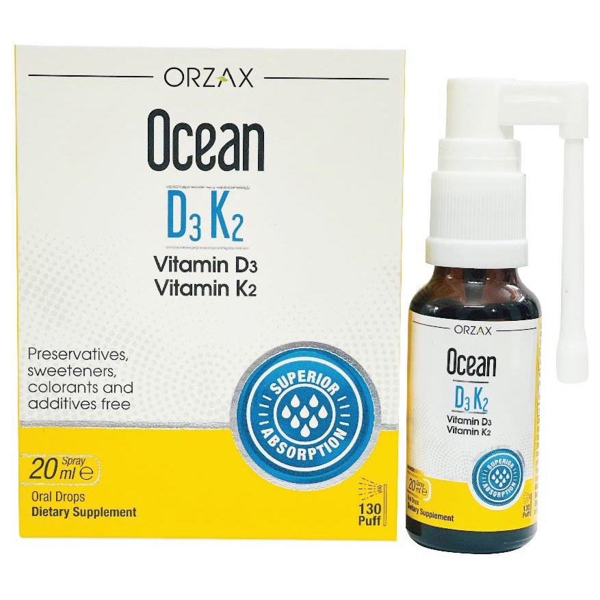 Ocean D3K2.Bổ Sung Giúp Tăng Cường Hấp Thu Canxi,Phát Triển Chiều Cao,Còi Xương.D3k2 Dạng Xịt