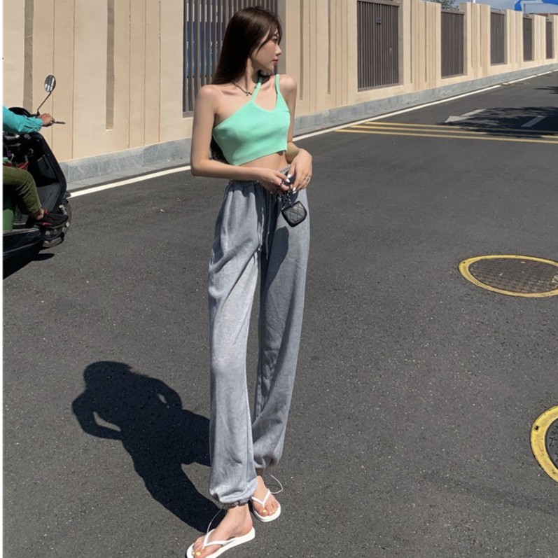 Cocory vn Áo Croptop Dệt Kim Thiết Kế Lệch Vai Phong Cách Quyến Rũ