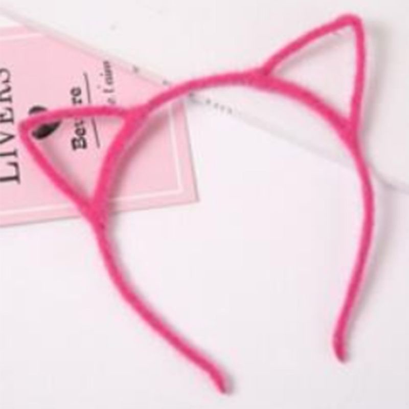 Băng Đô Cài Tóc Tai Mèo Bằng Vải Bông Co Giãn Màu Trơn Họa Tiết Da Báo Dễ Thương Dành Cho Bạn Nữ Par