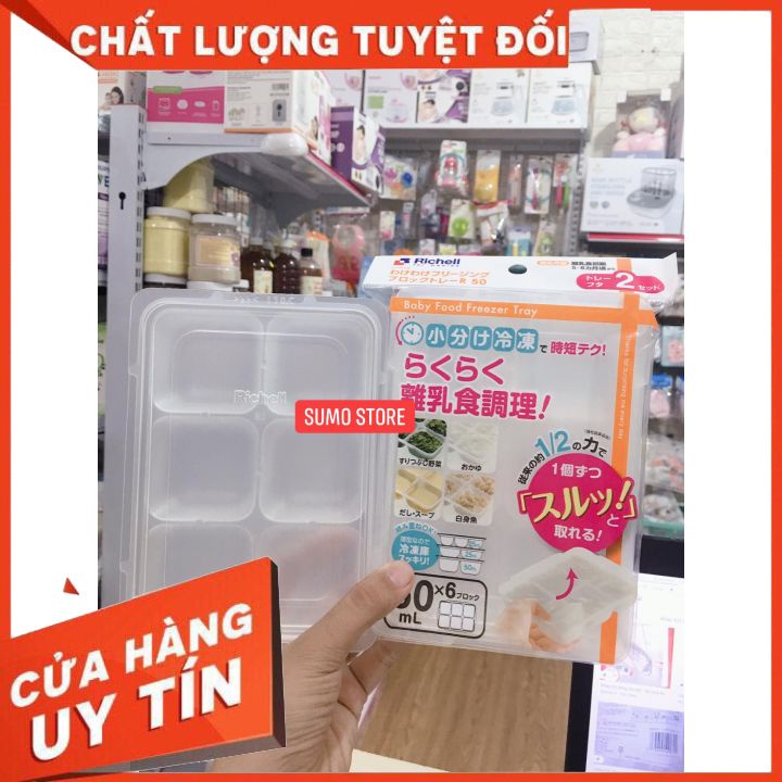 [Tặng kèm bột ăn dặm Hipp] Khay trữ đông đồ ăn dặm cho bé Richell Nhật  50ml