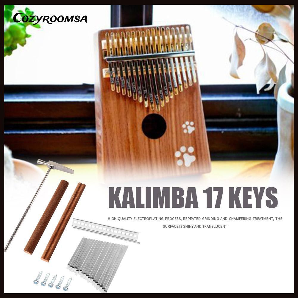 Bộ đàn kalimba 17 phím tự làm với búa chỉnh âm