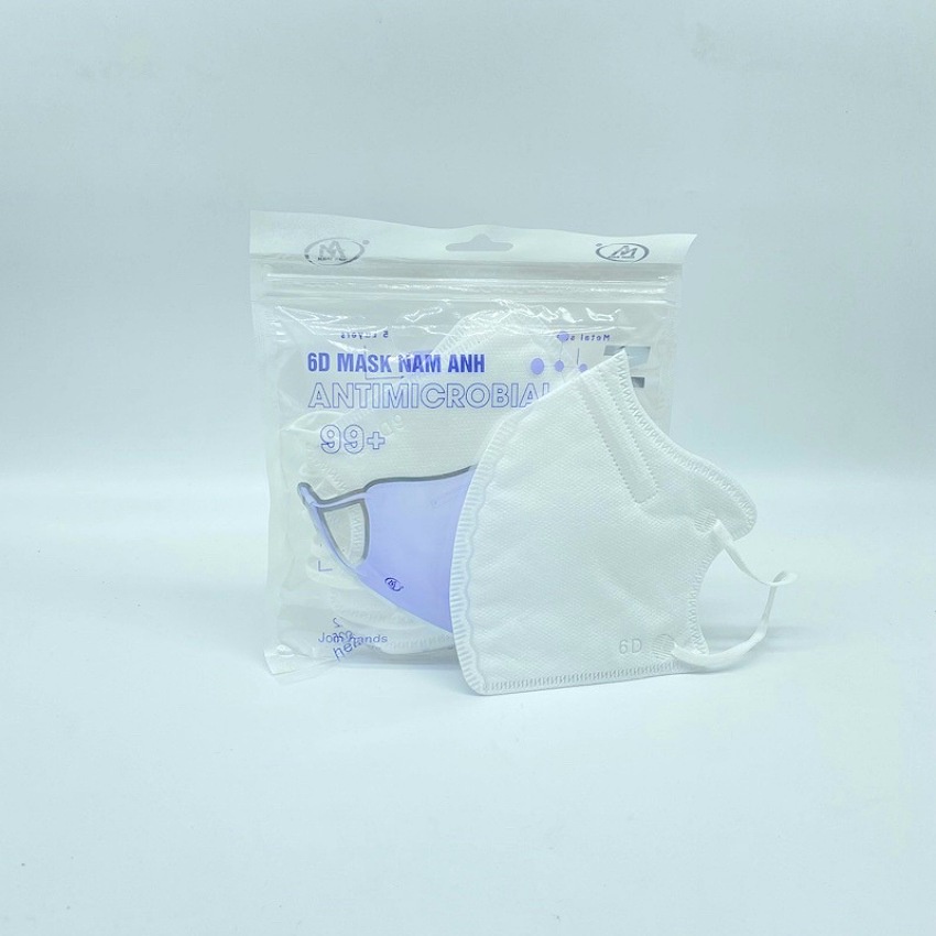 Khẩu trang 6d mask N99 Nam Anh Famapro, túi 10 cái, 5 lớp vải kháng khuẩn, thiết kế ôm kín khuôn mặt, quai thun co dãn