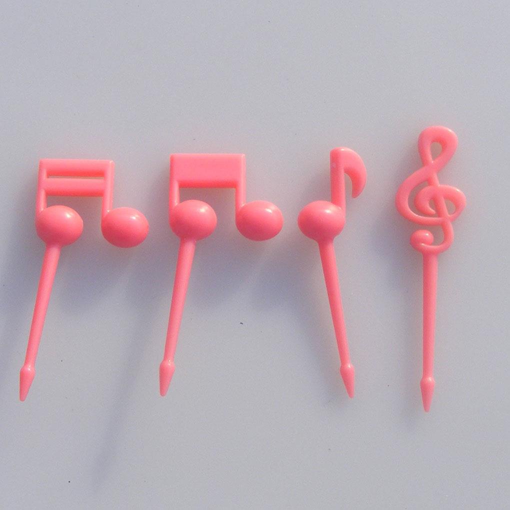 Mới Bộ 16 Nĩa Ăn Trái Cây Hình Nốt Nhạc Bằng Nhựa