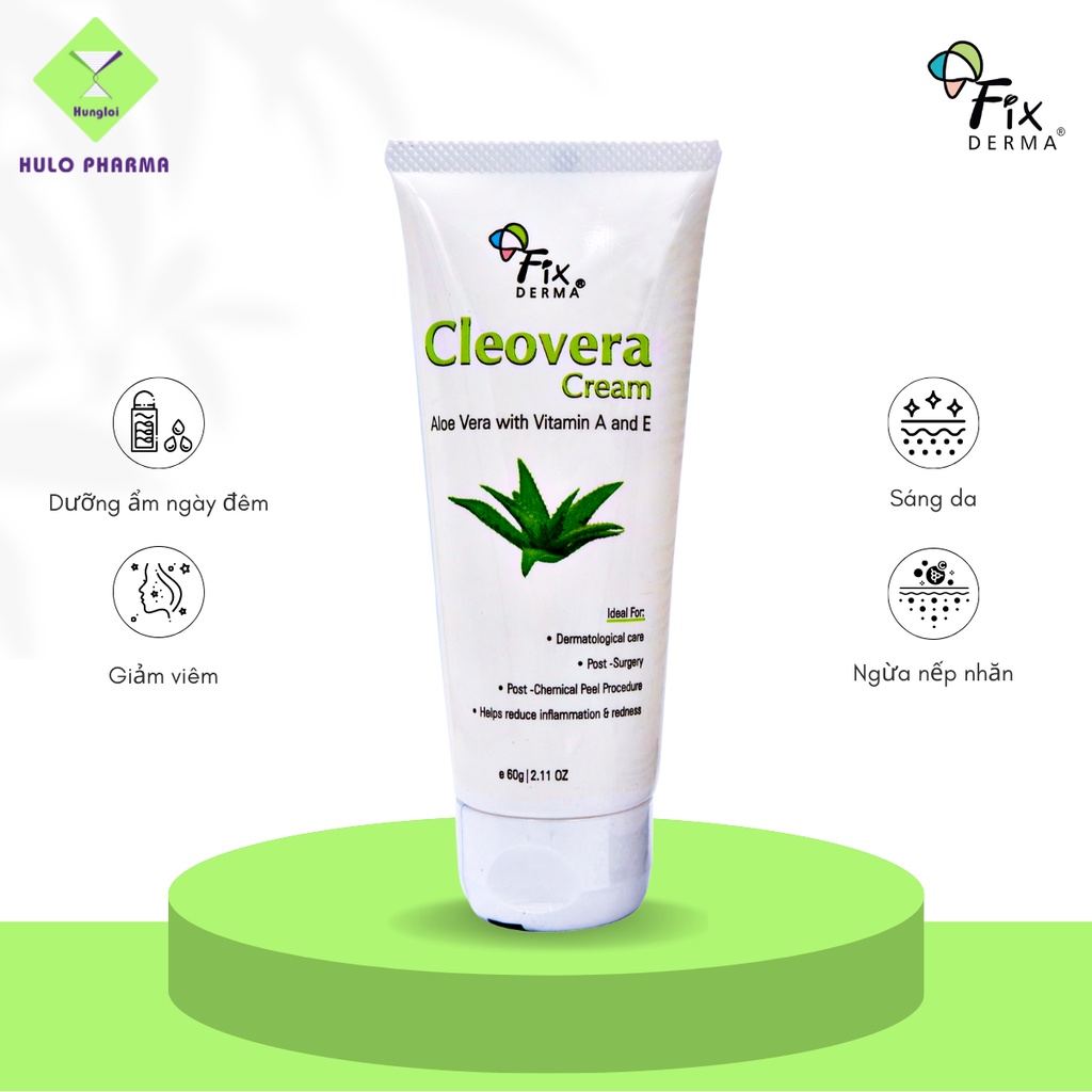 Kem Dưỡng Ẩm Nha Đam Lô Hội Trẻ Hóa Làn Da Fixderma Cleovera Cream 60g