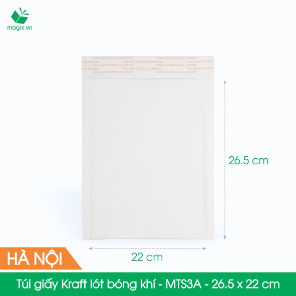 MTS3A - 26,5 x 22 cm - 20 Túi giấy Kraft bọc xốp hơi thay hộp carton