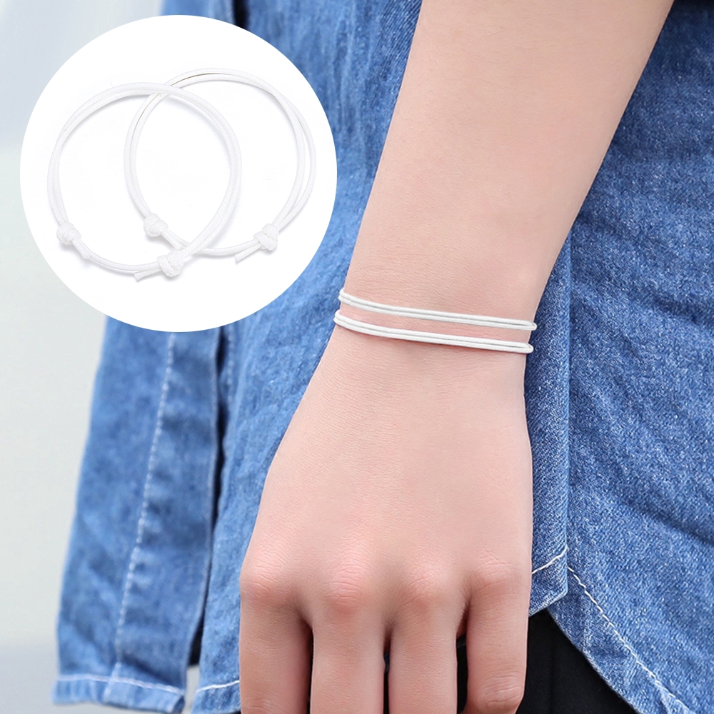 Bộ 2 vòng dây đeo tay cặp đôi đơn giản có thể điều chỉnh