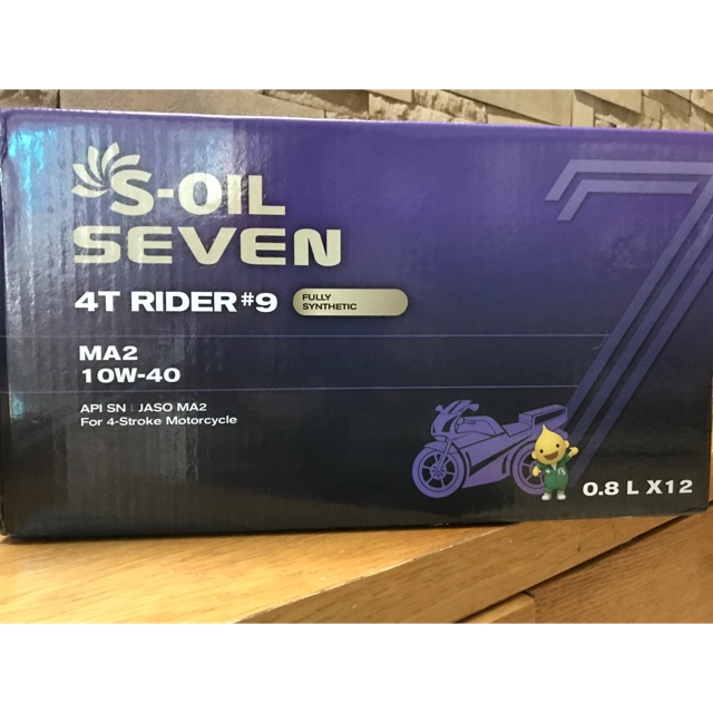 Nhớt động cơ S-oil seven 4T Rider 10w40 0.8L dành cho xe số, xe côn, xe phân khối lớn (bao bì mới)