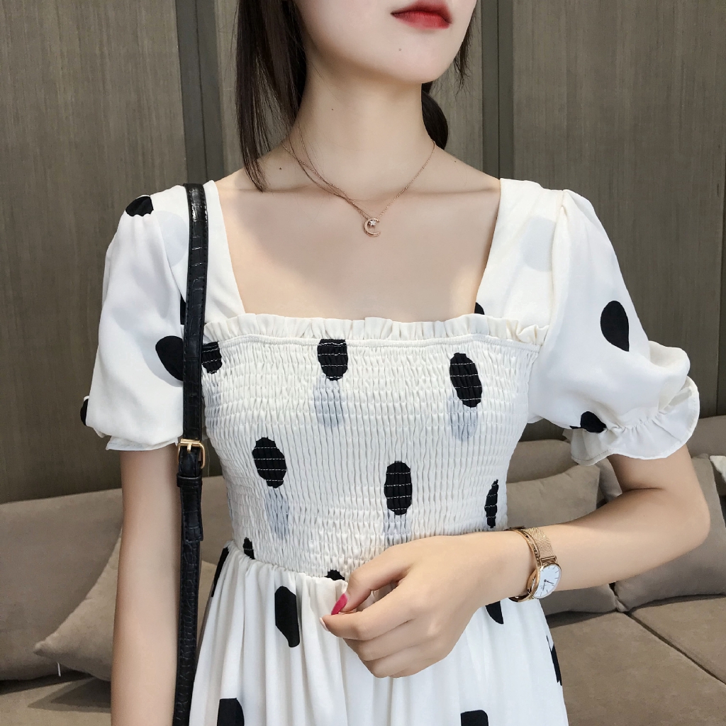 Women's Fashion  Wave point Dress Short Sleeve Elegant Dress | BigBuy360 - bigbuy360.vn