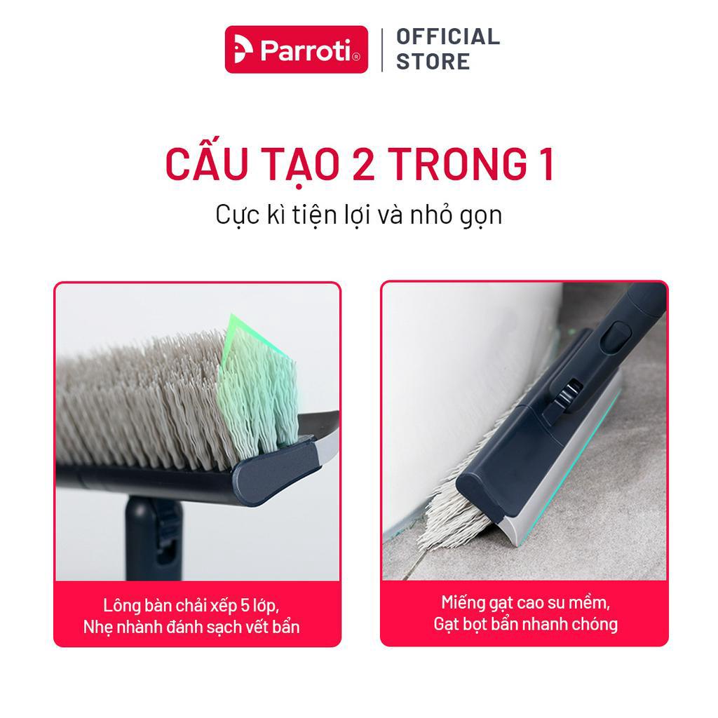 Cây chà sàn nhà tắm, chổi cọ sàn và gạt nước 2 trong 1, cọ sạch khe hẹp và góc tường – Parroti Easy ES04