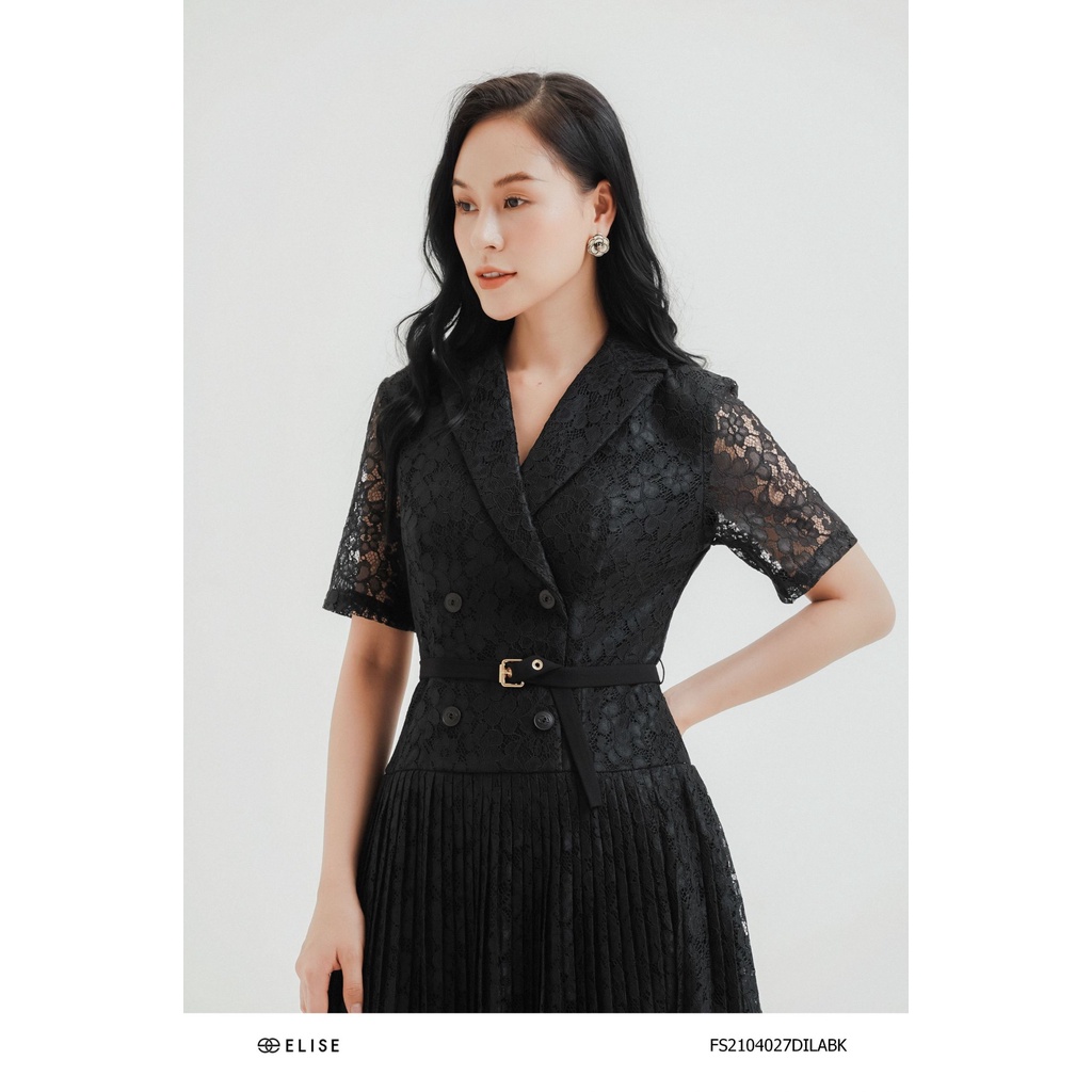 Đầm ren đen chân dập ly Elise