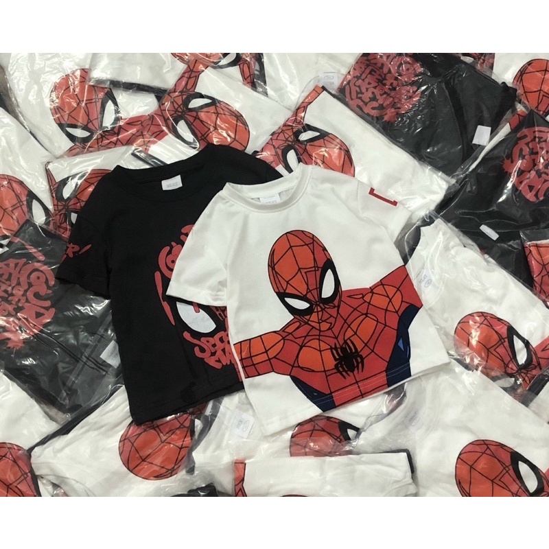 Set 2 áo cộc tay nhện next cho bé trai màu trắng - chì size từ 10-24 cân