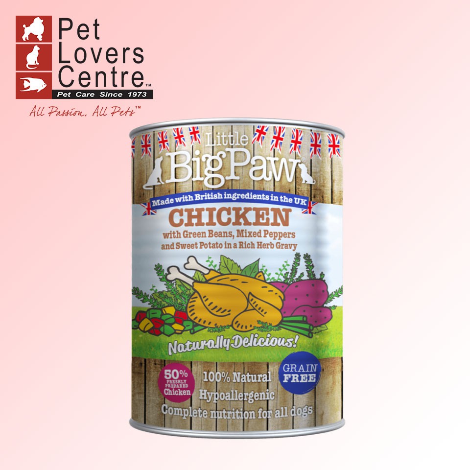 [xuất xứ Anh] Pate cho chó LITTLE BIG PAW  CHICKEN - GREEN BEANS, PEPPER, SWEET POTATO (HYPOALLERGENIC) 390g