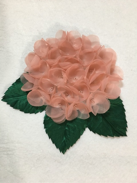 Hoa vải cẩm tú cầu handmade màu trắng