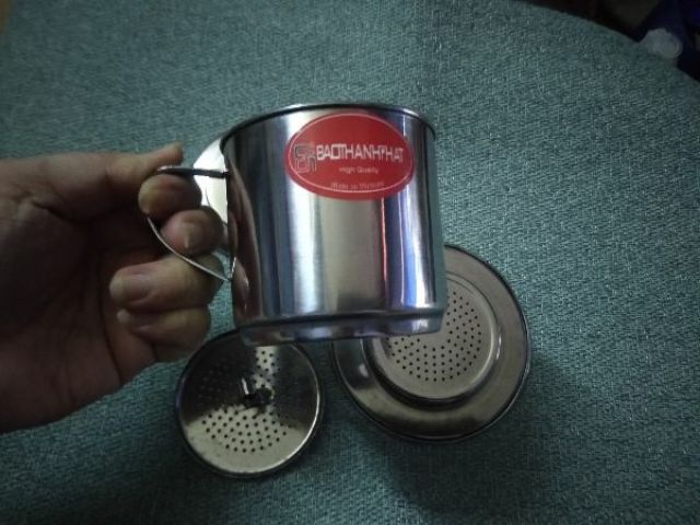 Phin pha cà phê R.7cm Inox 430 cao cấp có quai cầm