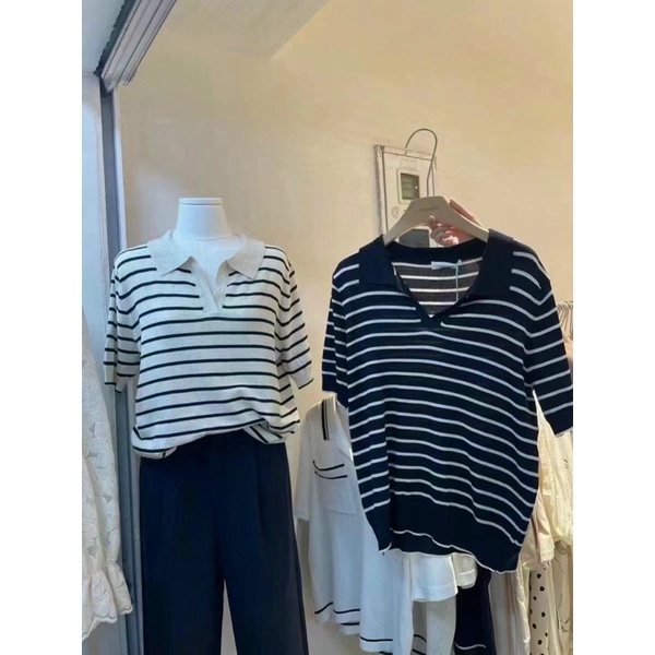 BÁN SỈ ÁO LEN KẺ POLO CỔ KẺ CHO NỮ | BigBuy360 - bigbuy360.vn