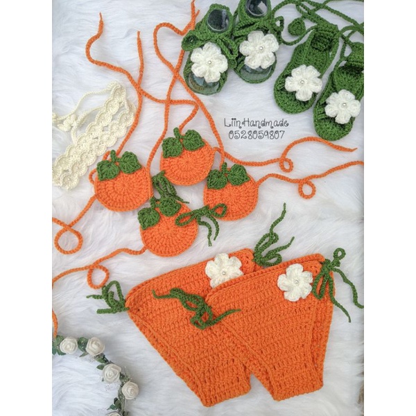 Bikini quả cam xinh xắn cho bé đi biển ngày hè - Áo tắm cho bé