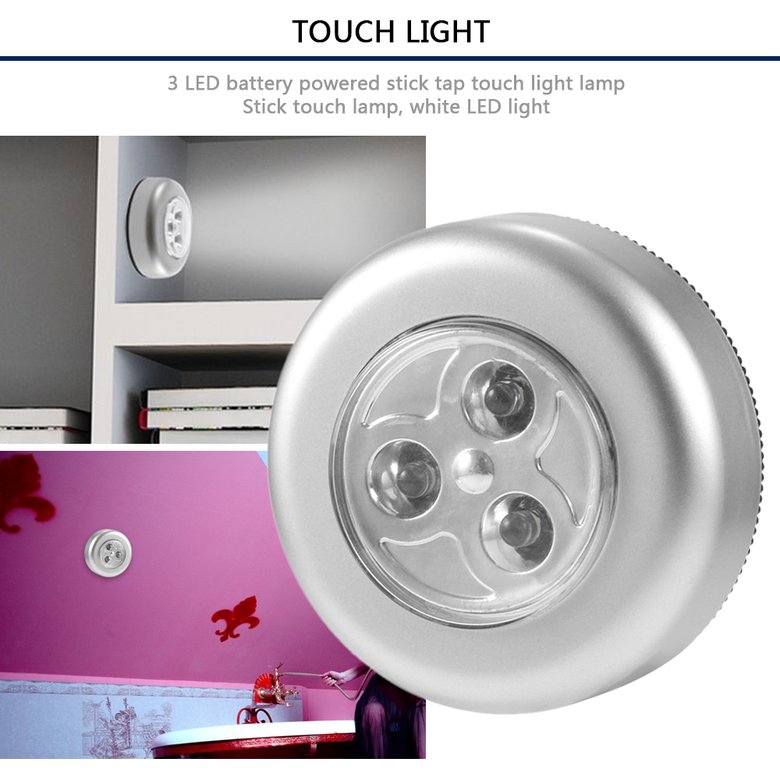 Đèn LED dán 3 bóng chạy pin cảm ứng chạm cho đầu giường nhà lều ngủ