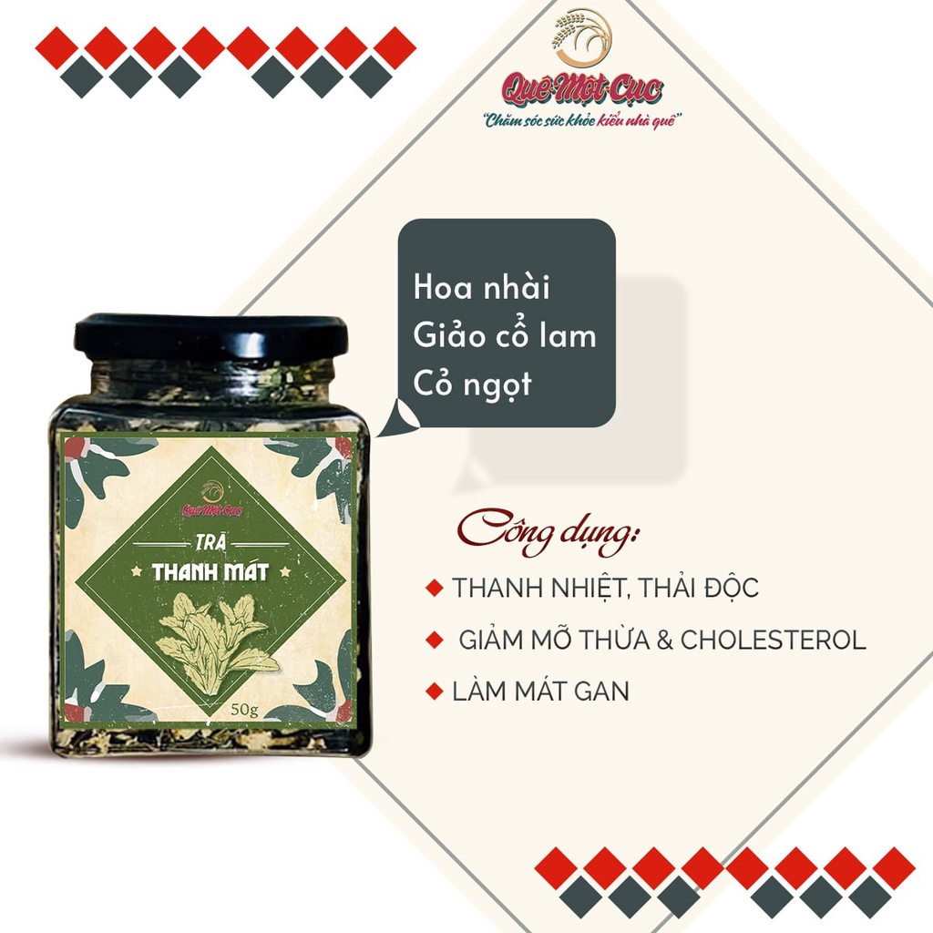 Trà hoa thảo mộc, hoa cúc, hồng, nhài, đậu biếc sấy khô thanh nhiệt, giảm cân, ngủ ngon QUÊ MỘT CỤC 50g )