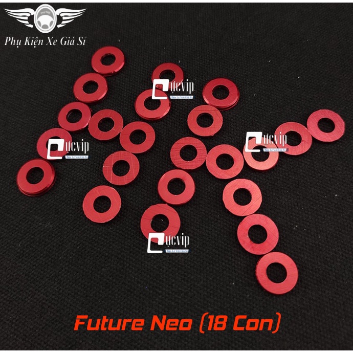 Combo 18 Con Lông Đền Đỏ Nhôm CNC 6Li Gắn Ốc Lốc Máy Xe Future Neo MS5233