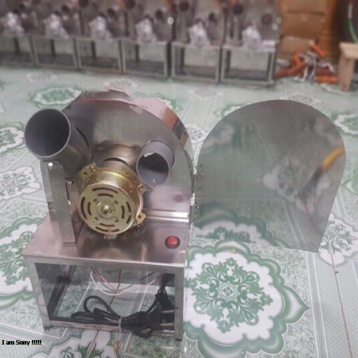 Máy thái, sơ chế lát mỏng hành, tỏi, sả, củ quả nhỏ chạy điện, motor
