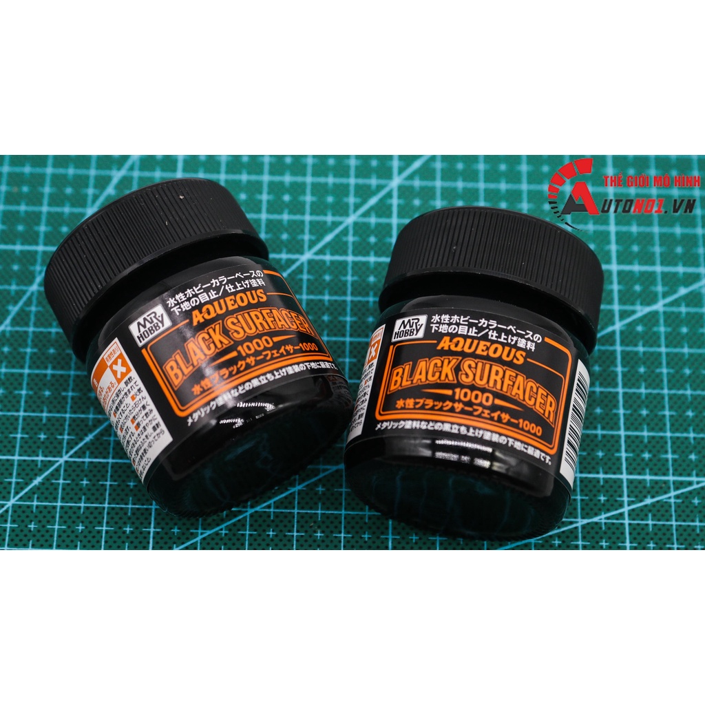 Sơn lót mô hình gốc Aqueous Acrylic màu xám - trắng – đen mr.surfacer 40ml Mr.Hobby