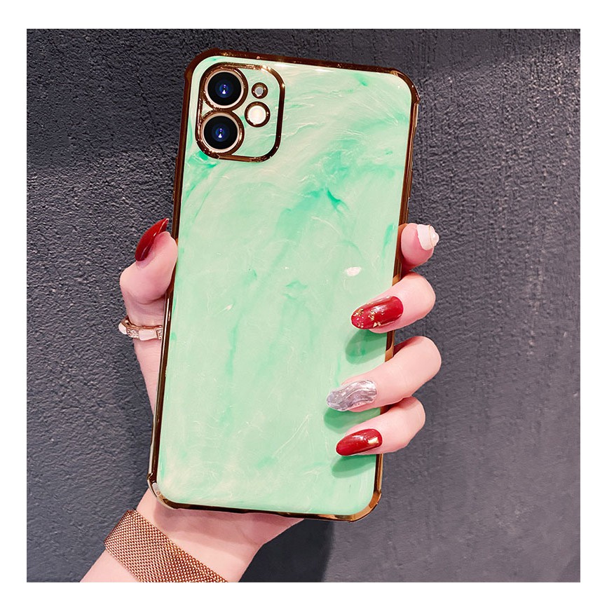 iPhone 12 Pro Case Luxury Marble Electroplated Gold Plating Back Cover iPhone 11 12 Pro Max XS X Casing Soft Silicone