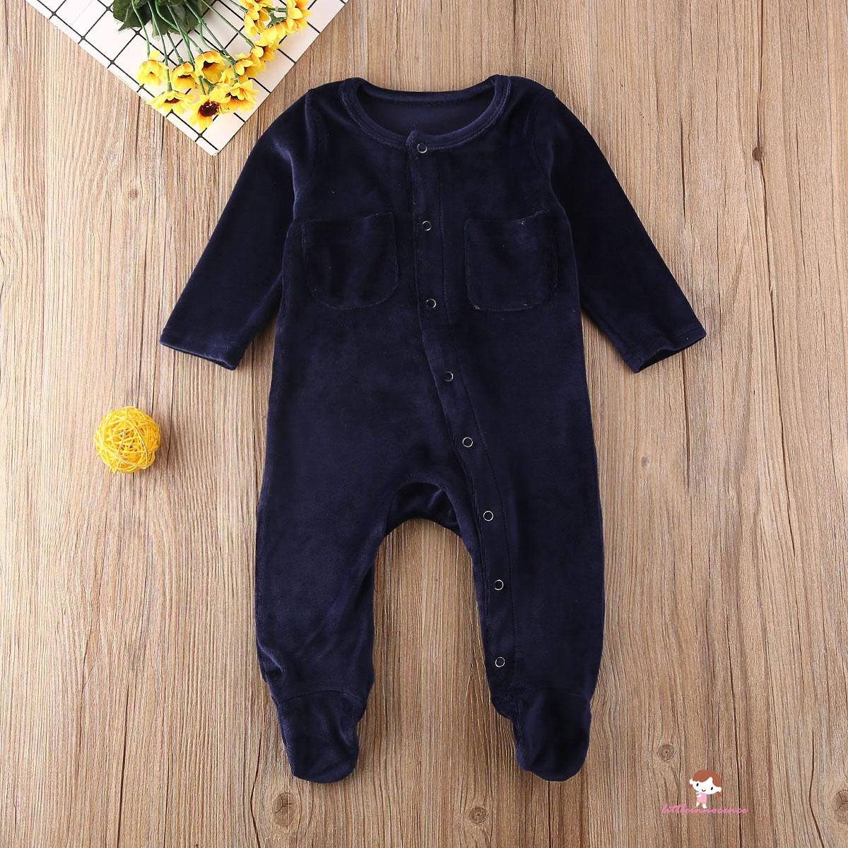 Bodysuit Romper Vải Nhung Cho Các Bé Nhỏ Sơ Sinh