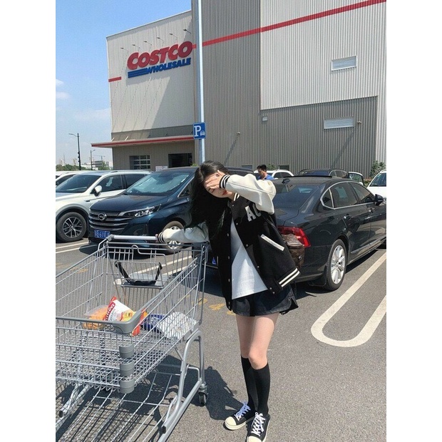 Áo Bomber nhung unisex, Áo khoác mùa đông freesize form rộng cho nam nữ dưới 70kg | BigBuy360 - bigbuy360.vn