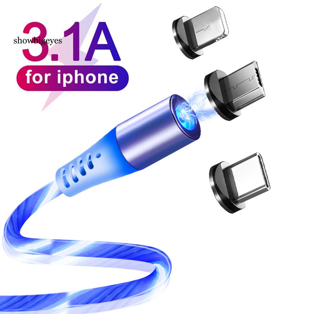 Dây cáp Micro USB Type-C nam châm sạc pin truyền dữ liệu 3.1A dành cho Android iPhone