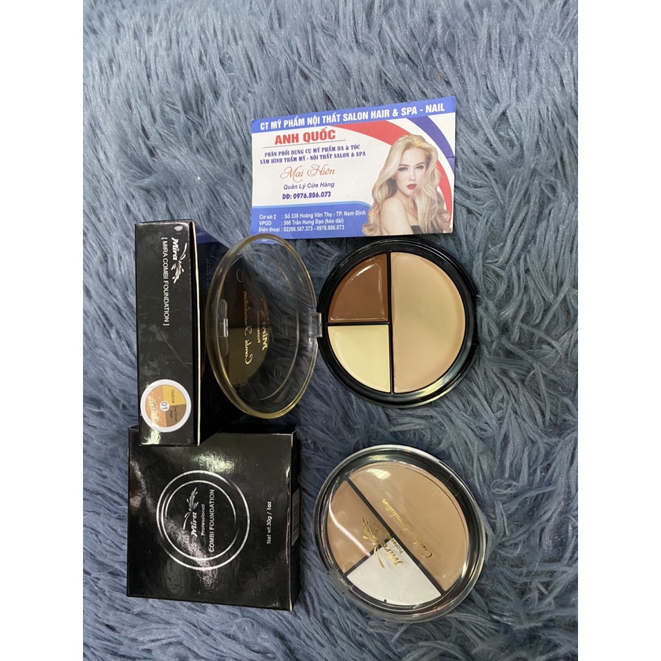 KEM CHE KHUYẾT ĐIỂM,TẠO KHỐI 3 MÀU MIRA COMBI FOUNDATION 30G