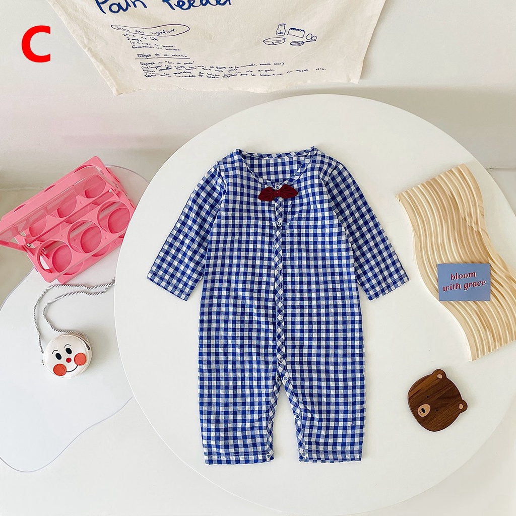 Áo liền quần Sanlutoz họa tiết kẻ sọc thời trang mùa thu cho bé