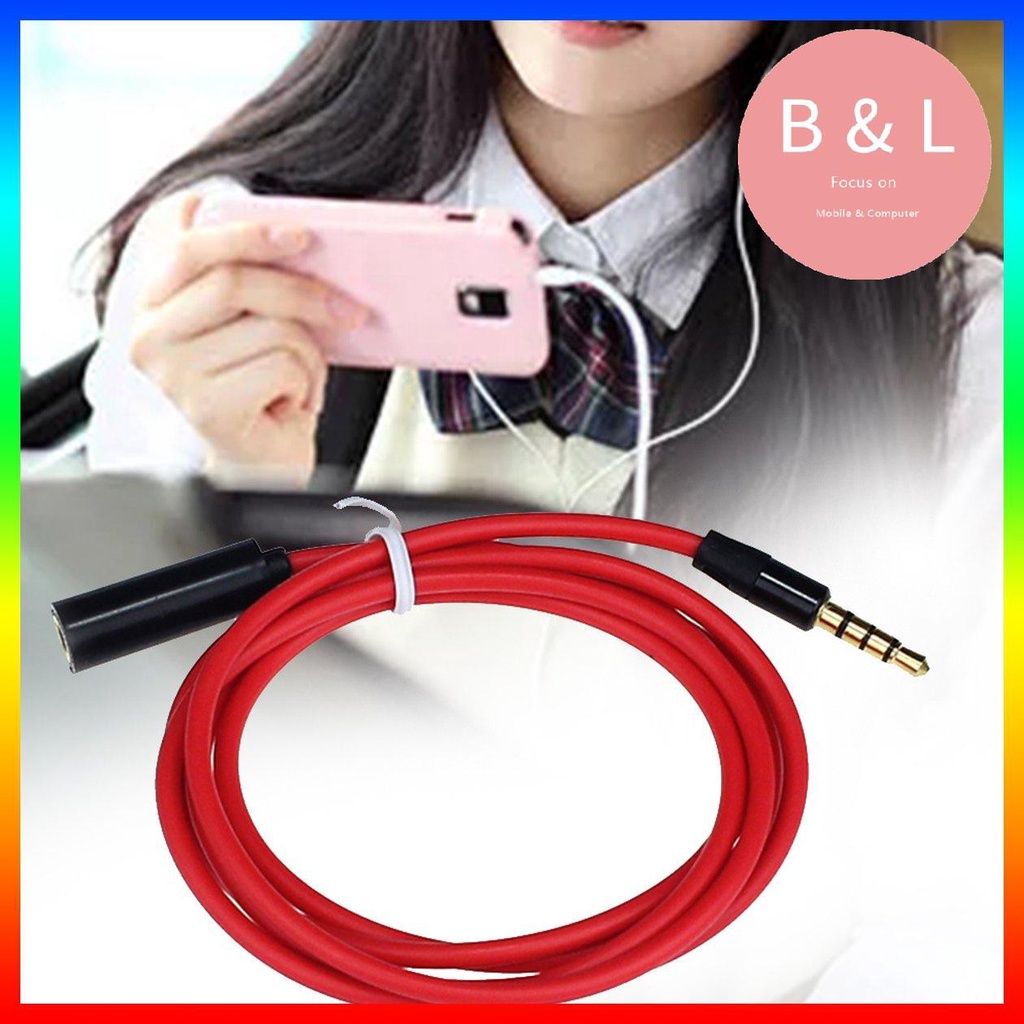 [BL]4FT 3.5mm 4-Pole AUX Extension Cable Stereo Audio Headphone Male to Female