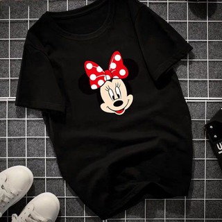 Áo thun tay lỡ form rộng in hình chuột Minnie