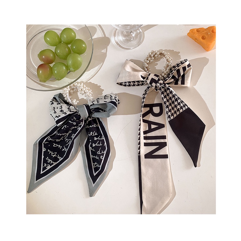 Dây Buộc Tóc Hình Nơ Đính Ngọc Trai Giả Phong Cách Hàn Quốc Mới 2023