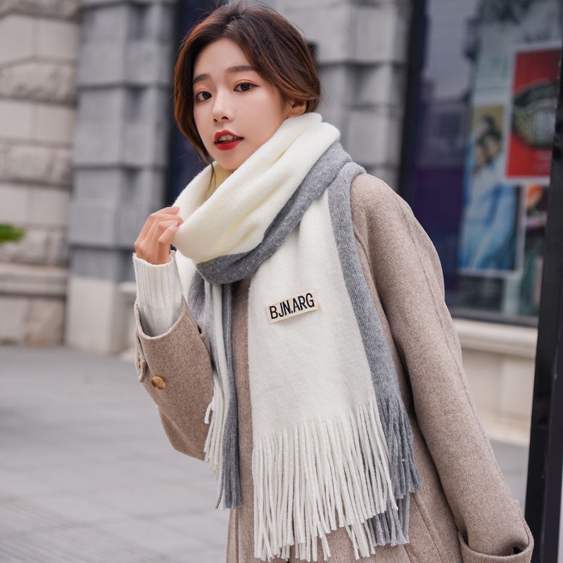 Khăn quàng cổ len nữ cashmere mùa đông Dày Mịn Hàng Quảng Châu phong cách thời trang Siêu Đẹp V-10