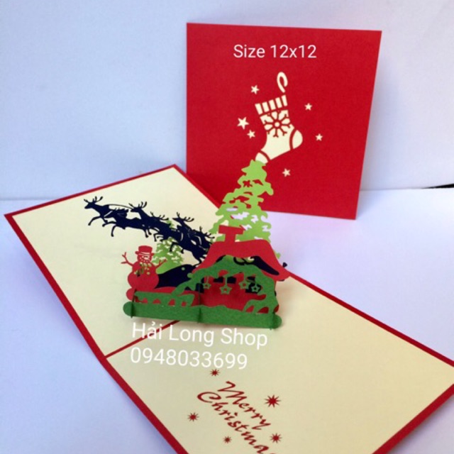 Khung Cảnh Giáng Sinh 3 - Noel - Thiệp 3D ( size 12x12 )